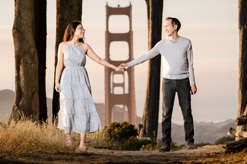 Fred, Roceli, and the Golden Gate Bridge